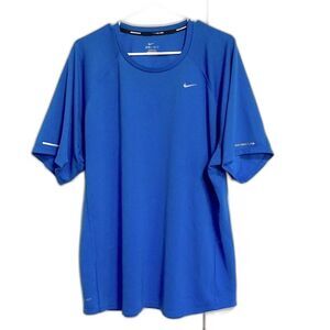 NIKE Running Dri Fit Blue Athletic Workout Exercise T shirt Mens XXL